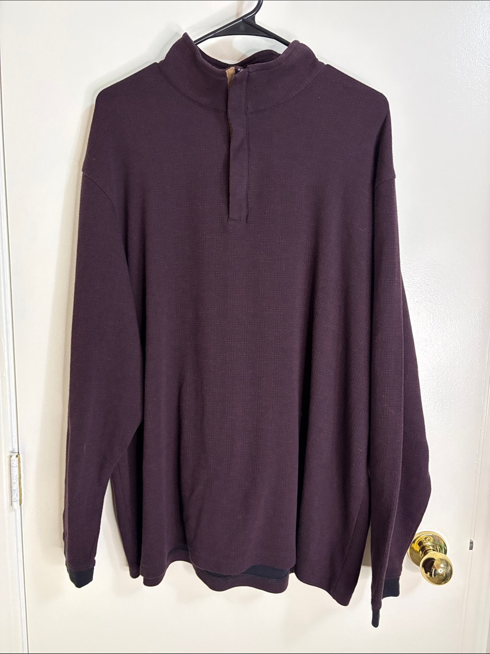 Haggar Men's Zip-Up Sweater in Plum
